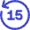 Button Go Backward 15 Icon from Core Duo Set