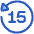Button Go Backward 15 Icon from Plump Duo Set