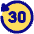 Button Go Backward 30 Icon from Plump Pop Set
