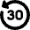 Button Go Backward 30 Icon from Core Solid Set