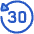 Button Go Backward 30 Icon from Plump Duo Set