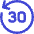 Button Go Backward 30 Icon from Core Duo Set