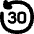 Button Go Backward 30 Icon from Flex Solid Set