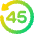 Button Go Backward 45 Icon from Plump Gradient Set