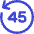 Button Go Backward 45 Icon from Core Duo Set