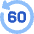 Button Go Backward 60 Icon from Core Flat Set