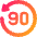 Button Go Backward 90 Icon from Plump Gradient Set