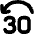 Button Jump Backward 30 Icon from Flex Solid Set