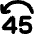 Button Jump Backward 45 Icon from Flex Solid Set