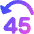 Button Jump Backward 45 Icon from Core Gradient Set