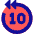 Button Skip Backward 10 Icon from Sharp Pop Set