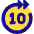 Button Skip Forward 10 Icon from Sharp Pop Set