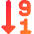 Descending Number Order Icon from Core Gradient - Free Set