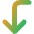 Line Arrow Bend Left Down Large Icon from Core Gradient Set