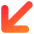 Line Arrow Diagonal Bottom Left Large Icon from Core Gradient Set