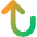 Line Arrow Turn Up Left Large Icon from Core Gradient Set