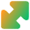 Diagonal Triangle Arrow Large 1 Icon from Core Gradient Set