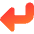 Triangle Arrow Bend Down Left Large Icon from Core Gradient Set