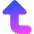 Triangle Arrow Bend Left Up Large Icon from Core Gradient Set