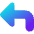 Triangle Arrow Bend Up Left Large Icon from Core Gradient Set