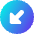 Triangle Arrow Diagonal Bottom Left Circle Icon from Core Gradient Set