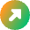 Triangle Arrow Diagonal Upper Right Circle Icon from Core Gradient Set