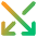 Line Arrow Crossover Down Icon from Core Gradient Set