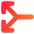 Line Arrow Split Vertical Left 2 Icon from Core Gradient Set