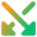 Triangle Arrow Crossover Down Icon from Core Gradient Set