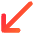 Diagonal Line Arrow Bottom Left Icon from Core Gradient Set
