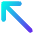 Diagonal Line Arrow Upper Left Icon from Core Gradient Set