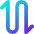 Line Arrow Curvy Up Down 2 Icon from Core Gradient Set