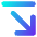 Line Arrow Diagonal Bottom Right Icon from Core Gradient Set