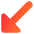 Diagonal Triangle Arrow Bottom Left Icon from Core Gradient Set