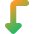 Triangle Arrow Bend Left Down Icon from Core Gradient Set