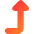 Triangle Arrow Bend Right Up 2 Icon from Core Gradient Set