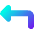Triangle Arrow Bend Up Left Icon from Core Gradient Set