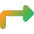 Triangle Arrow Bend Up Right Icon from Core Gradient Set