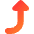 Triangle Arrow Curve Right Up Icon from Core Gradient Set