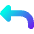 Triangle Arrow Curve Up Left Icon from Core Gradient Set