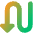 Triangle Arrow Curvy Down Left Icon from Core Gradient Set