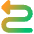 Triangle Arrow Curvy Left Up Icon from Core Gradient Set