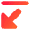 Triangle Arrow Diagonal Bottom Left Icon from Core Gradient Set