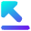 Triangle Arrow Diagonal Top Left Icon from Core Gradient Set