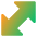 Thick Arrow Diagonal 1 Icon from Core Gradient Set
