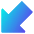 Thick Arrow Diagonal Bottom Left Large Icon from Core Gradient Set