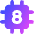Computer Chip Eight Core Icon from Core Gradient Set