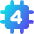 Computer Chip Four Core Icon from Core Gradient Set