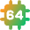 Computer Chip Sixty Four Core Icon from Core Gradient Set
