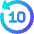 Button Go Backward 10 Icon from Core Gradient Set
